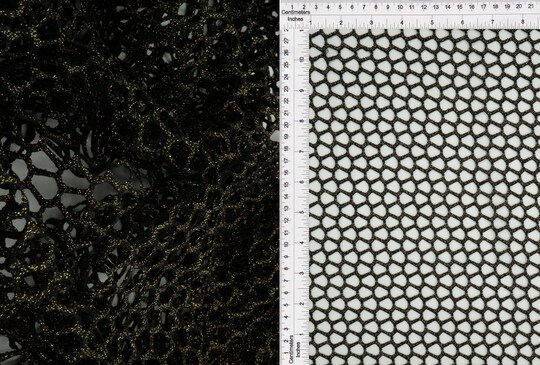 1 Yard Lurex Fishnet Mesh Fabric, 58/60″ Width Polyester Spandex Blend